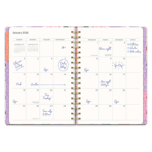 Orange Circle 2026 Diary 178 x 244mm Week To A View Secret Garden
