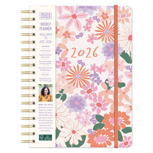 Orange Circle 2026 Diary 178 x 244mm Week To A View Secret Garden