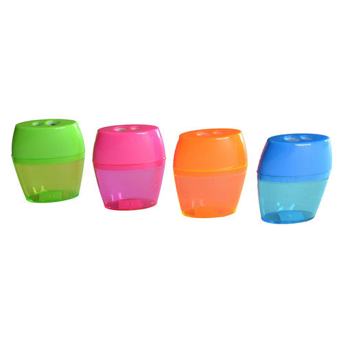 Osmer Sharpener 2 Hole Oval Barrel Tinted Assorted Box of 12
