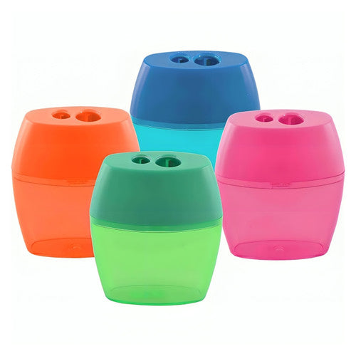 Osmer Sharpener 2 Hole Oval Barrel Tinted Assorted Box of 12