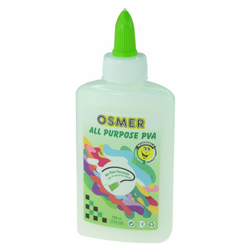Osmer All Purpose PVA Glue 125ml White Pack of 12