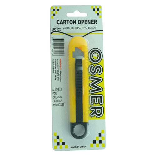 Osmer Auto-Retracting Carton Opener