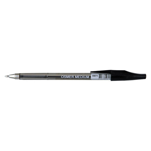 Osmer Ballpoint Pen Medium Black Box of 12