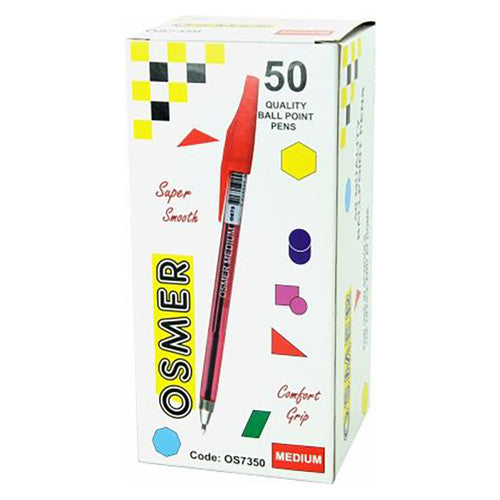 Osmer Ballpoint Pen Medium Red Box of 50