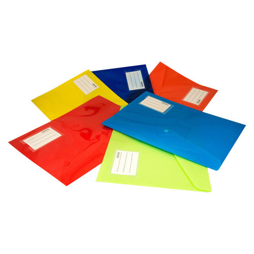 Osmer Document Wallet A4 Name Pocket Red Pack of 12