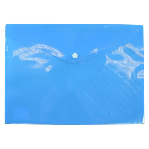 Osmer Document Wallet A4 Button Closure Blue Pack of 12
