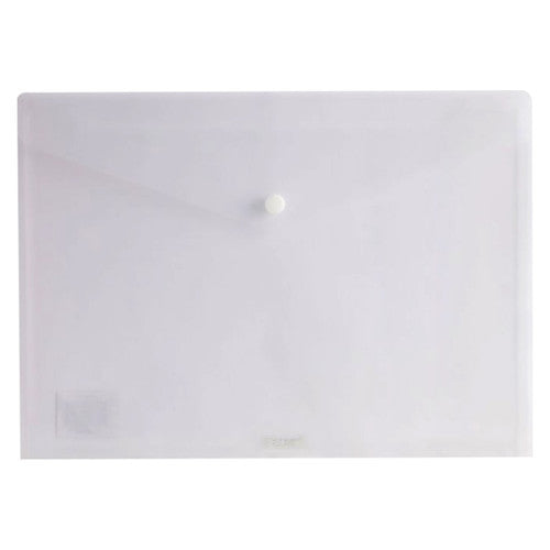 Osmer Document Wallet A4 Button Closure Clear Pack of 12