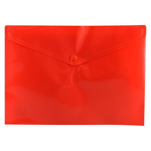 Osmer Document Wallet A4 Button Closure Red Pack of 12