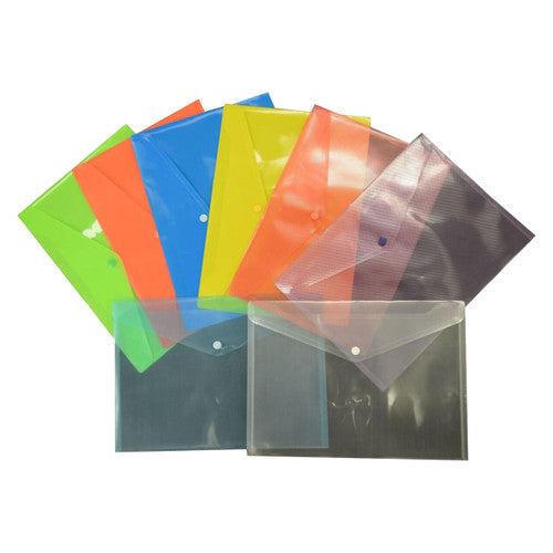 Osmer Document Wallet A4 Button Closure Tinted Pink Pack of 12