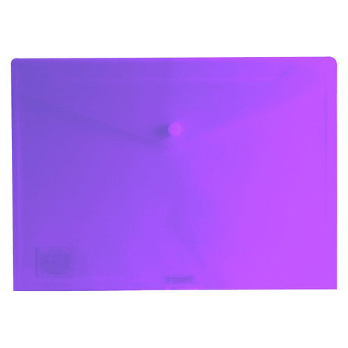 Osmer Document Wallet A4 Button Closure Tinted Purple Pack of 12