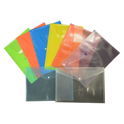 Osmer Document Wallet A4 Button Closure Tinted Red Pack of 12