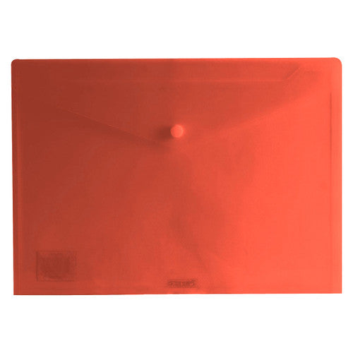 Osmer Document Wallet A4 Button Closure Tinted Red Pack of 12