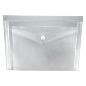 Osmer Document Wallet A5 Gusset Button Closure Clear Pack of 12