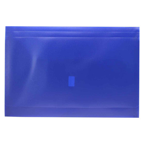 Osmer Document Wallet Foolscap Velcro Closure Blue Pack of 12