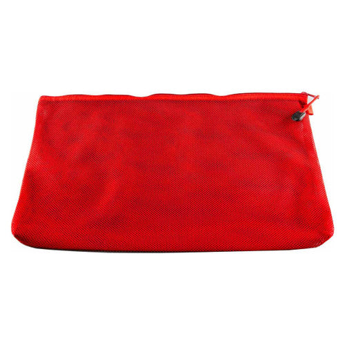 Osmer Double Mesh Nylon Pencil Case A4 37 x 27.5cm Red Pack of 6