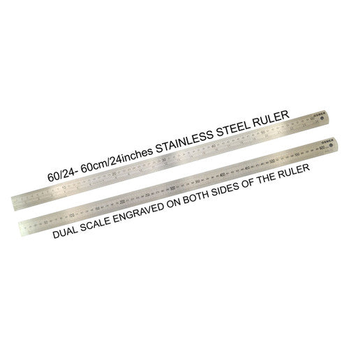 Osmer Ruler 60cm Dual Scale Stainless Steel Pack of 20