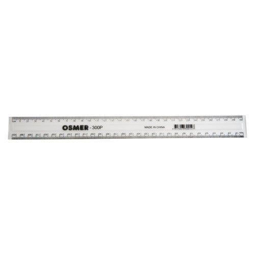 Osmer Ruler 30cm Plastic Economy Clear Pack of 24