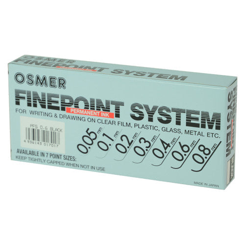 Osmer Finepoint System Pen 0.6mm Black Box of 12