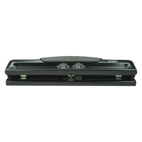 Osmer Genmes Metal Adjustable 3 Hole Punch 10 Sheet Capacity Black