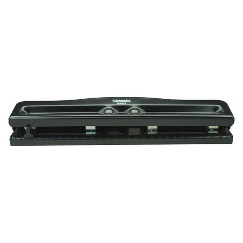 Osmer Genmes Metal Adjustable 4 Hole Punch 8 Sheet Capacity Black
