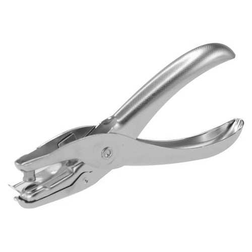 Osmer Genmes Metal Plier Type 1 Hole Punch 6 Sheet Capacity Silver