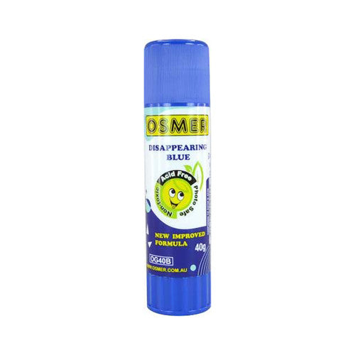 Osmer Glue Stick 40g Disappearing Blue Pack of 10