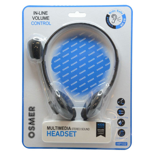 Osmer Headphone with Mic and Volume Control Green Pink 3.5mm Plug Black