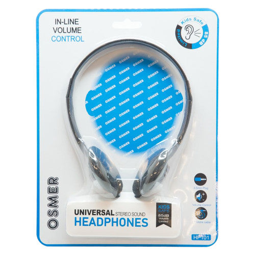 Osmer Headphone with Volume Control 3.5mm Plug Black