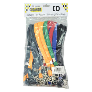 Osmer Lanyard D Clip 45cm Safety Release Assorted Pack 20 Box of 5
