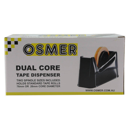 Osmer Tape Dispenser Dual Core Large Charcoal Black