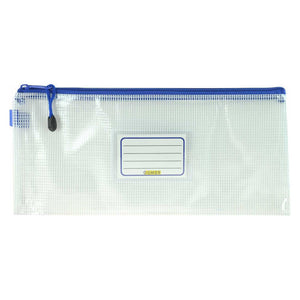 Osmer Mesh Case Clear 34 x 15cm Blue Zipper