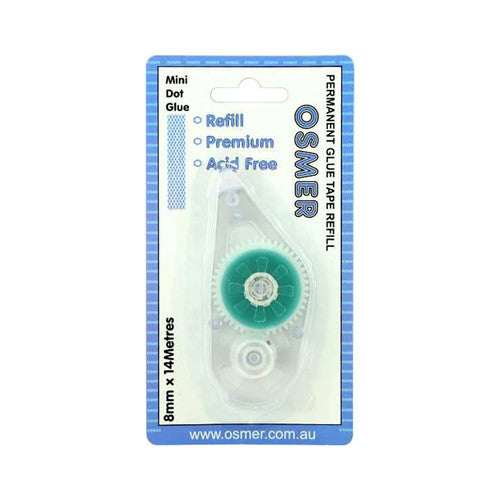 Osmer Mini Dot Glue Tape Roller Refill 8mm x 14m Pack of 12