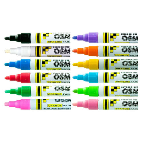 Osmer Opaque Paint Marker Broad Tip Assorted Box of 12
