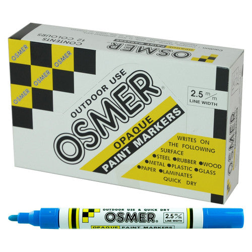 Osmer Opaque Paint Marker Broad Tip Blue Box of 12