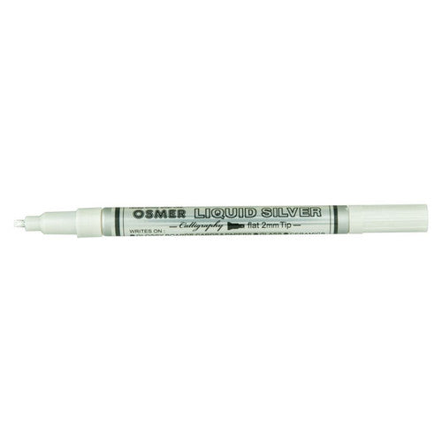 Osmer Opaque Paint Marker Calligraphy Flat Tip Liquid Silver Box of 12