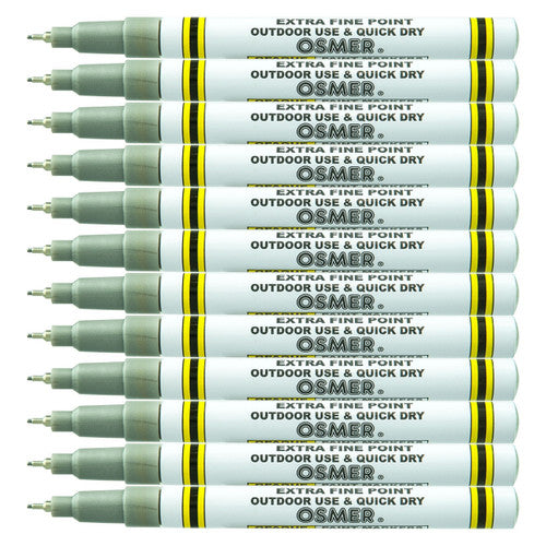 Osmer Opaque Paint Marker Extra Fine Tip Silver Box of 12