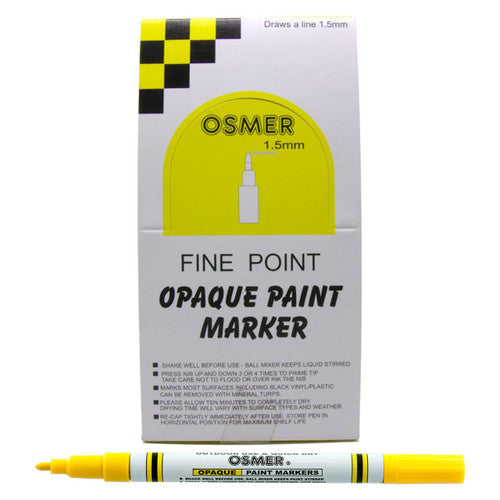 Osmer Opaque Paint Marker Fine Tip Yellow Box of 12