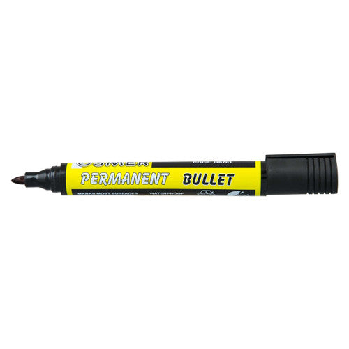 Osmer Permanent Marker Bullet Tip Black Box of 144