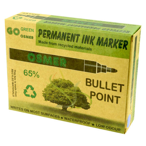Osmer Permanent Marker Bullet Tip Blue Box of 144