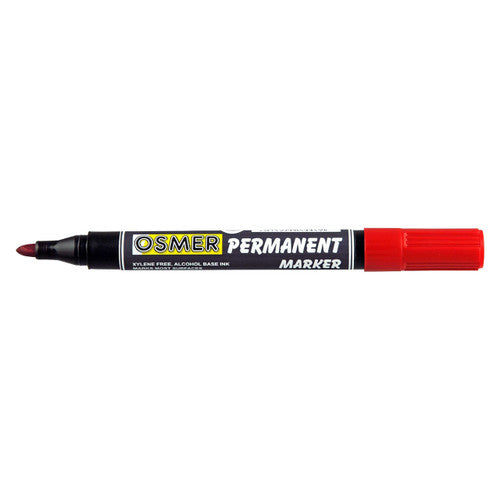 Osmer Permanent Marker Bullet Tip Red Box of 144
