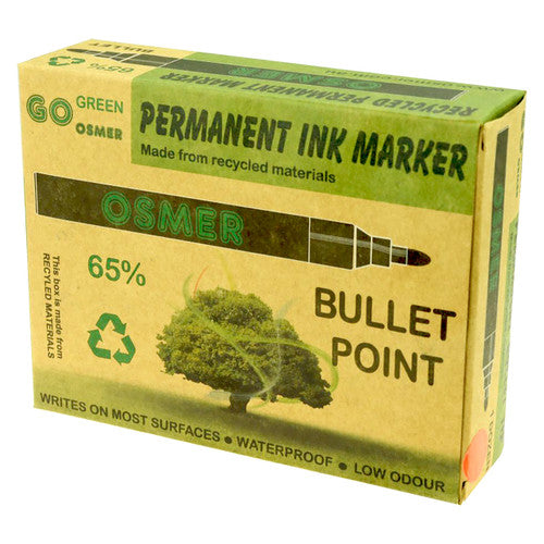 Osmer Permanent Marker Bullet Tip Red Box of 144