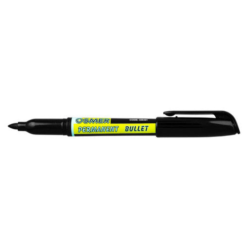 Osmer Permanent Marker Fine Bullet Tip Black Box of 12