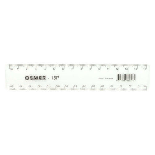 Osmer Ruler 15cm Plastic Clear Pack of 24