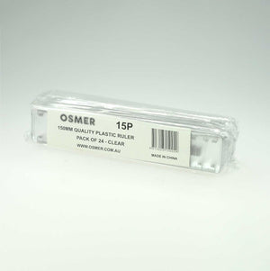 Osmer Ruler 15cm Plastic Clear Pack of 24