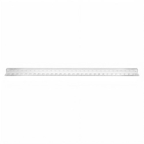 Osmer Ruler 30cm Plastic with Finger Grip Clear Pack of 24