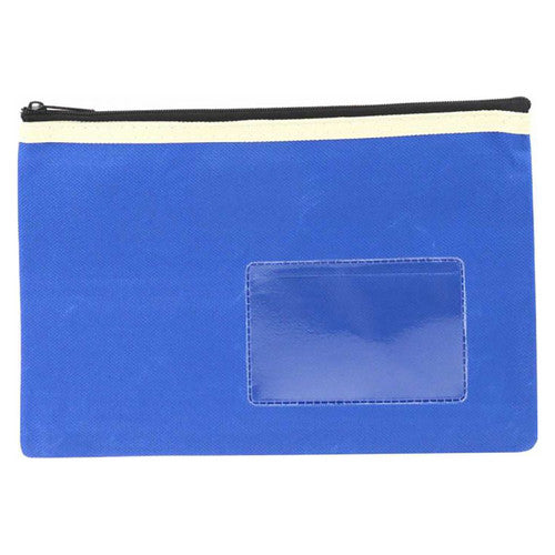 Osmer Polyester Pencil Case 1 Zip with Name Card 23 x 15.5cm Blue Pack of 6