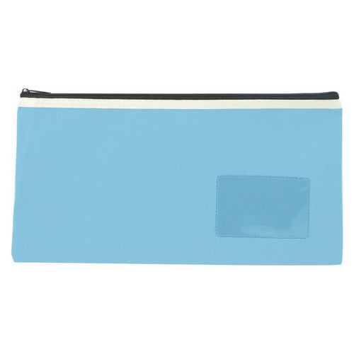 Osmer Polyester Pencil Case 1 Zip with Name Card 35 x 18cm Light Blue Pack of 6