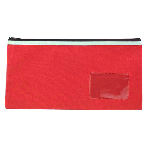 Osmer Polyester Pencil Case 1 Zip with Name Card 35 x 18cm Red Pack of 6