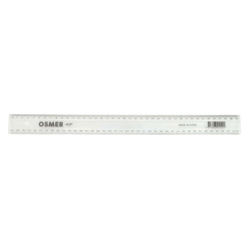 Osmer Ruler 40cm Plastic Premium Clear Pack of 24