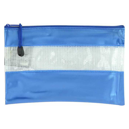 Osmer PVC Mesh Case with Coloured Bands 23 x 15cm Assorted Pack of 12